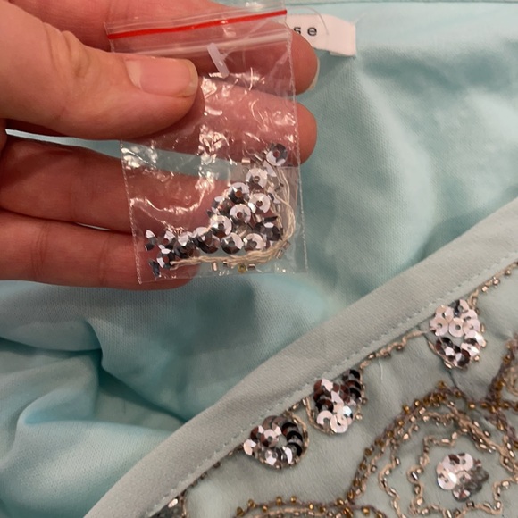 English Rose Mint Colored Beaded Mini Skirt - Picture 4 of 5